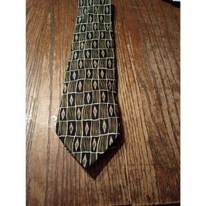 Palatina Black Gold White Grey Made in USA 100% Silk Necktie Tie Office Church